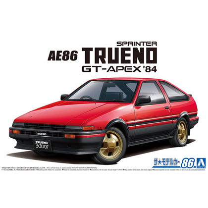 Aoshima Toyota AE86 Sprinter Trueno GT-Apex 1984 1:24 Scale Plastic Model Kit