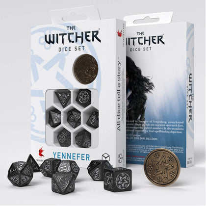 Q Workshop The Witcher Dice Set Yennefer The Obsidian Star Dice Set 7 with Coin