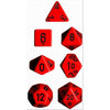 Chessex Opaque Polyhedral Red Black 7 Die Set