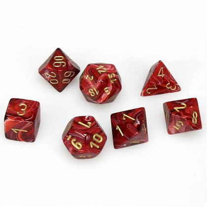 Chessex Vortex Polyhedral Burgundy/Gold 7 Die Set