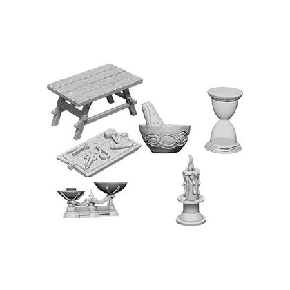 Wizkids Deep Cuts Unpainted Miniatures Workbench and Tools