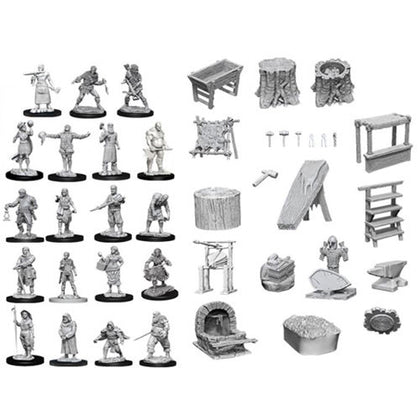 Wizkids Unpainted Townspeople and Accessories