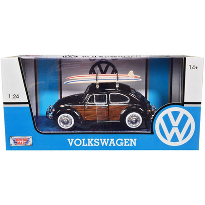 Motor Max VW 1966 Beetle with Surfboard 1:24 Scale Diecast Vehicle