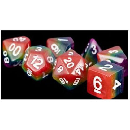 MDG Polyhedral Resin Dice Set Rainbow