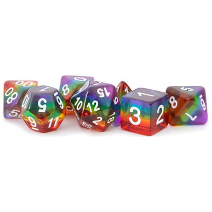 MDG Polyhedral Resin Dice Set Translucent Rainbow