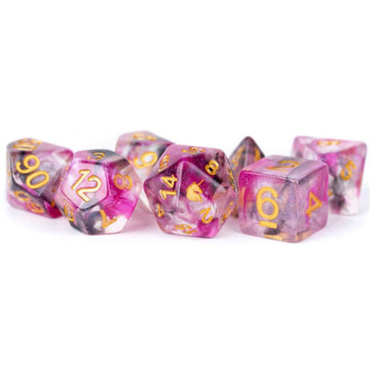 MDG Unicorn Resin Polyhedral Dice Set Blushing Steel