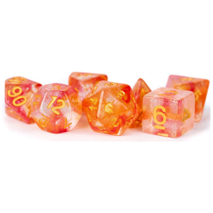 MDG Unicorn Resin Polyhedral Dice Set Mystic Embers