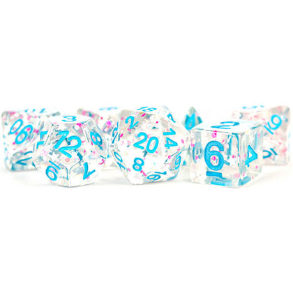 MDG Digital Resin Dice Set Clear Confetti