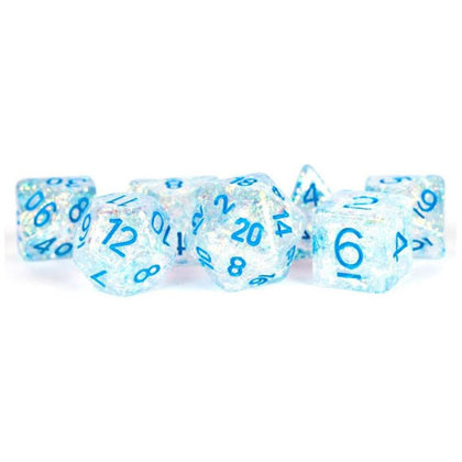 MDG Resin Flash Polyhedral Clear/Light Blue 7 Die Set