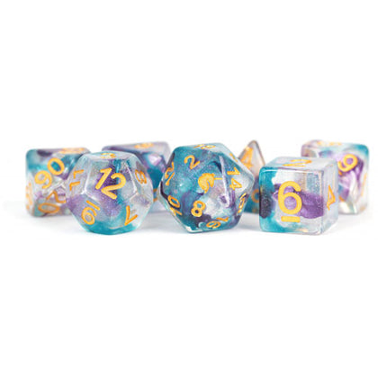 MDG Unicorn Resin Polyhedral Dice Set Fancy Fae