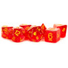 MDG Unicorn Resin Polyhedral Dice Set Red