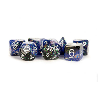 MDG Polyhedral Acrylic Dice Set 16mm Eternal Blue/Black