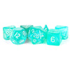 MDG Acrylic 16mm Polyhedral Dice Set Stardust Turquoise