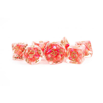 MDG Polyhedral Acrylic Dice Set 16mm Pearl Red/Copper