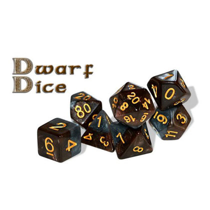 Halfsies Dice 7 Dice Polyhedral Set Dwarf