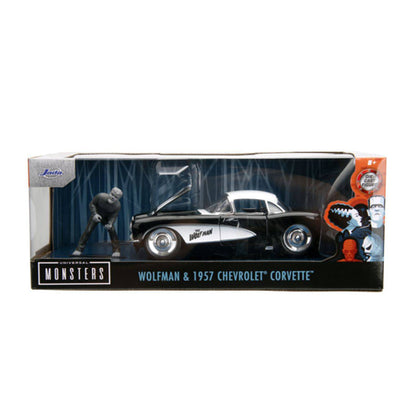 Universal Monsters Wolfman with Figure 1:24 Scale Hollywood Ride Diecast Vehicle