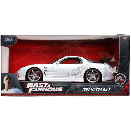 Fast & Furious 1993 Mazda RX-7 White 1:24 Scale Diecast Vehicle