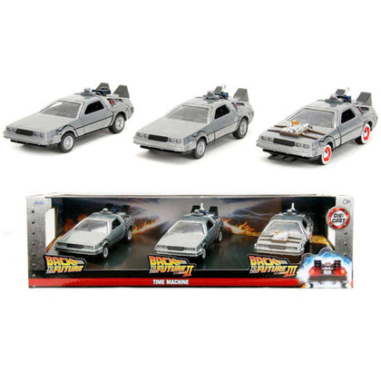 Back To The Future Delorean Triple Pack 1:32 Scale Diecast Vehicles