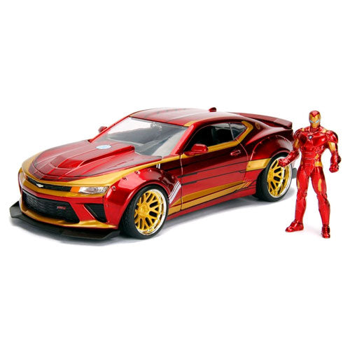 Iron Man 2016 Chevy Camero SS with Figure 1:24 Scale Hollywood Ride Diecast Vehicle
