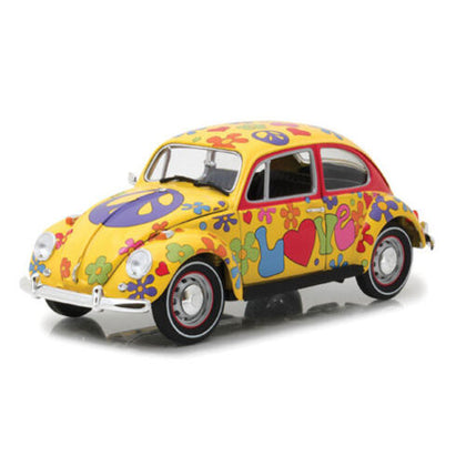 Greenlight VW Hippie Peace & Love 1967 Beetle Right Hand Drive 1:18 Scale Diecast Vehicle