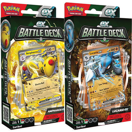 Pokemon TCG Ampharos & Lucario ex Battle Deck Bundle ...