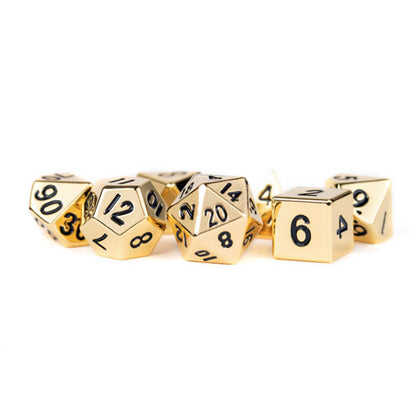 MDG Metal Poly Gold 7 Dice Set