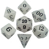 MDG Polyhedral Acrylic Dice Set 16mm Glow Clear