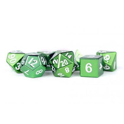 MDG Metal Poly Green 7 Dice Set