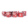 MDG Metal Poly Red 7 Dice Set