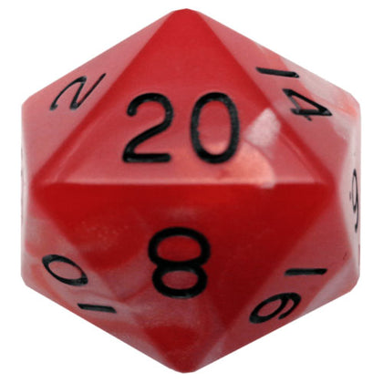 MDG Polyhedral Acrylic Dice 35mm Mega D20 Red/White/Black