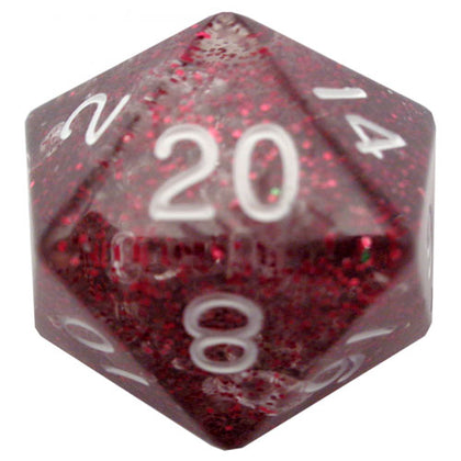 MDG Polyhedral Acrylic Dice 35mm Mega D20 Ethereal Light Purple/White