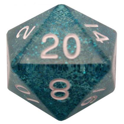 MDG Polyhedral Acrylic Dice 35mm Mega D20 Ethereal Blue/White