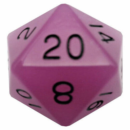 MDG Polyhedral Acrylic Dice 35mm Mega D20 Glow Purple/Black