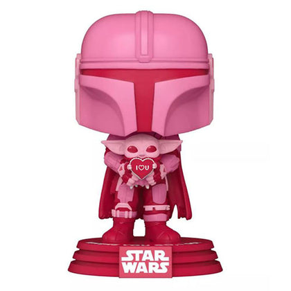 Star Wars The Mandalorian Mandalorian Holding Grogu Valentine US Exclusive Pop! Vinyl