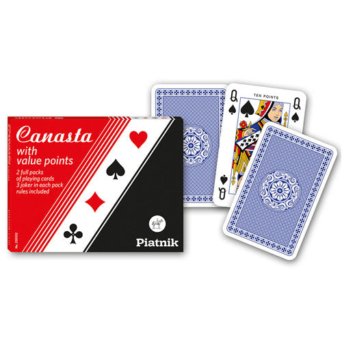 Canasta Playing Cards Decks 2-Pack with Value Points