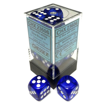 Chessex Translucent Blue/White Dice Block