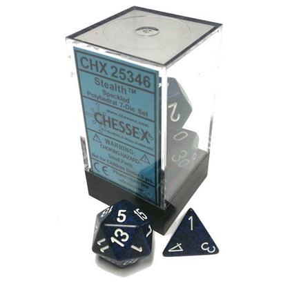 Chessex Speckled Polyhedral Stealth 7 Die Set