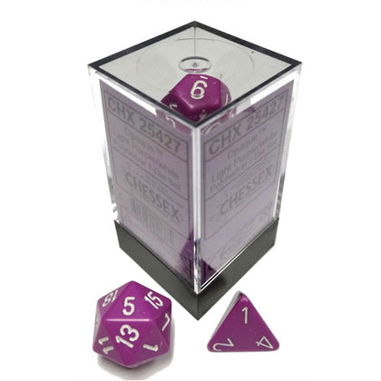 Chessex Opaque Polyhedral Light Purple White 7 Die Set