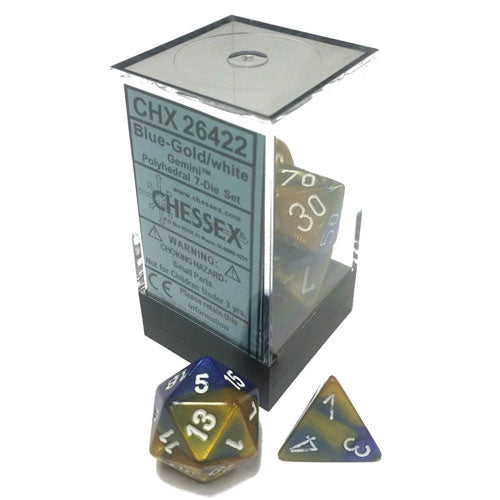 Chessex Gemini Polyhedral Blue/Gold 7 Die Set