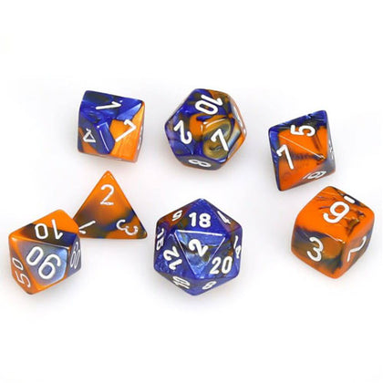 Chessex Gemini Blue Orange/White 7 Die Set