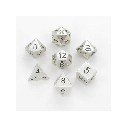Chessex Metal Silver Polyhedral 7 Die Set