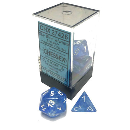 Chessex Borealis Polyhedral Sky Blue/White 7 Die Set