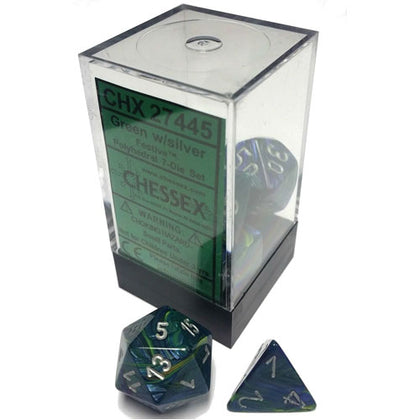 Chessex Festive Green/Silver 7 Die Set