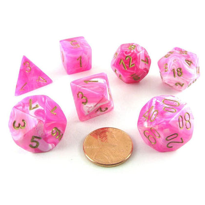 Chessex Vortex Polyhedral Pink/Gold 7 Die Set