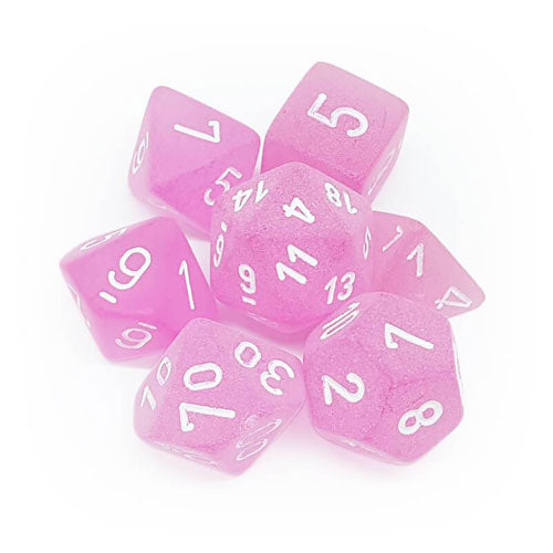 Chessex Frosted Pink/White 7 Die Set