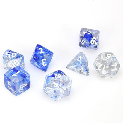 Chessex Dark Blue/White 7 Die Set