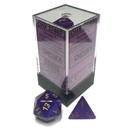 Chessex Borealis Royal Purple/Gold 7 Die Set