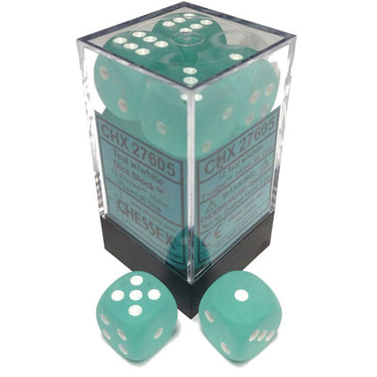 Chessex Teal/White 12 D6 Set