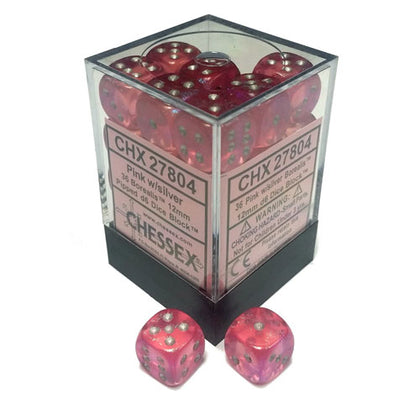 Chessex Pink/Silver D6 12mm Die Set