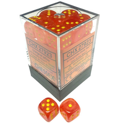 Chessex Ghostly Glow Orange/Yellow 12mm D6 Set